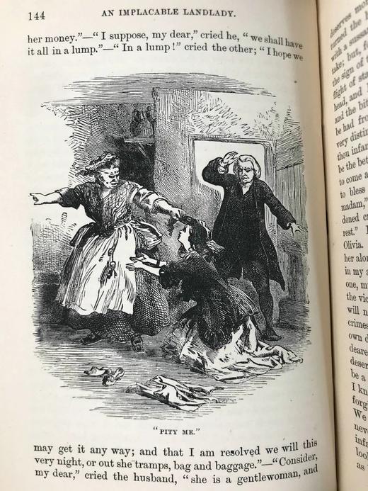 1872年 戈德史密斯《威克菲尔德牧师》 10余幅插图 漆布精装36开 商品图12