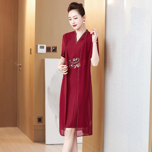 夏季两件套连衣裙礼服结婚喜婆婆婚宴高贵套装裙 LC-2242 商品图4