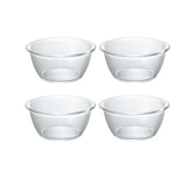 【HARIO】耐热玻璃色拉盆家用料理碗四件装HSB