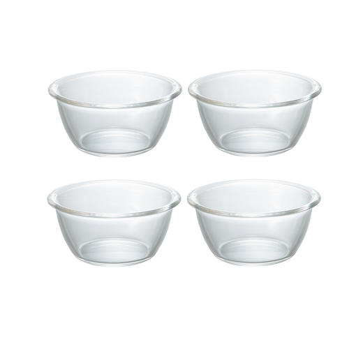 【HARIO】耐热玻璃色拉盆家用料理碗四件装HSB 商品图0