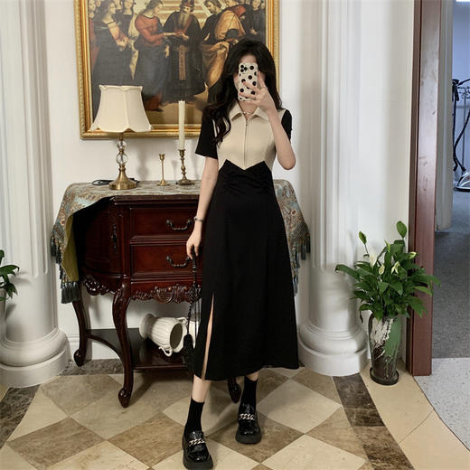 （清仓现货）【社群供W】撞色韩版显瘦连衣裙 商品图6