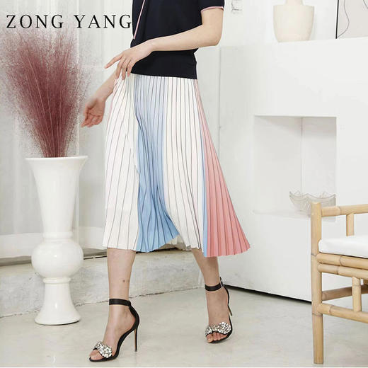 宗洋2022夏季新品百褶半裙BXL3BT8082-01 商品图0