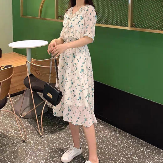 裁缝学苑AQ56新款雪纺碎花连衣裙纸样女装法式复古娃娃领裙子打版 商品图2