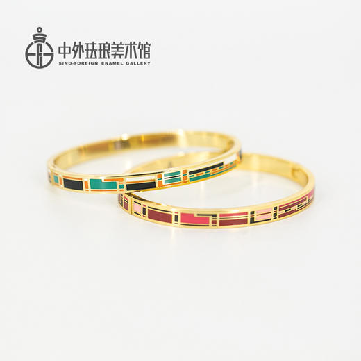 钛钢珐琅开口手镯-细款 商品图1