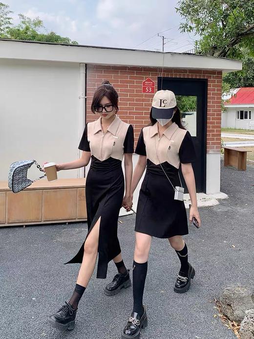（清仓现货）【社群供W】撞色韩版显瘦连衣裙 商品图0