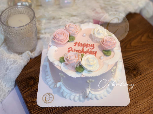 复古韩花款 忌廉蛋糕（默认自提，收费配送请联系客服） 商品图1