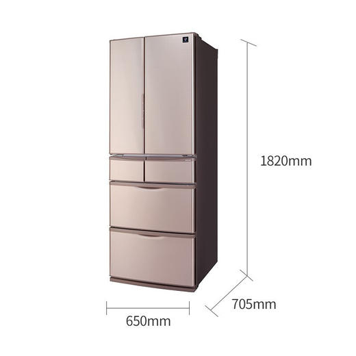 夏普 452升 法式五门冰箱 SJ-XF47A-C（日本原装进口） 商品图1