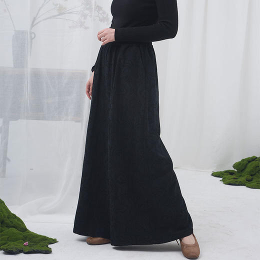 2022人棉提花阔腿裤休闲裤V211144 商品图1