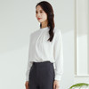 【高定款】罗蒙圆领气质长袖衬衫女商务休闲通勤质感纯色女士衬衣 商品缩略图2