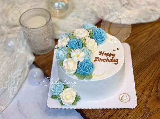 韩式裱花 C款 忌廉蛋糕（默认自提，收费配送请联系客服） 商品图1