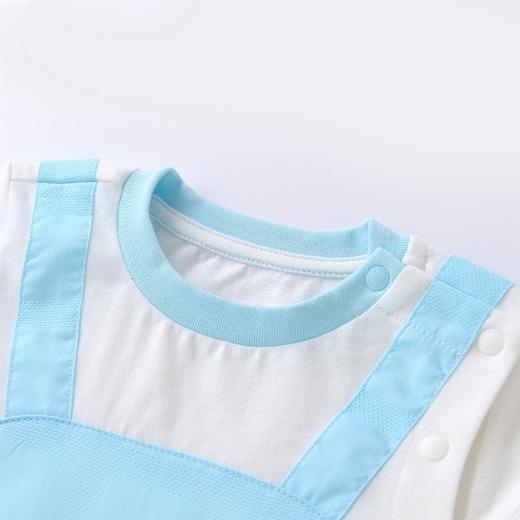 英氏婴儿纯棉短哈男宝宝连体衣夏季假2件可爱爬服YRHBJ22375A 商品图2