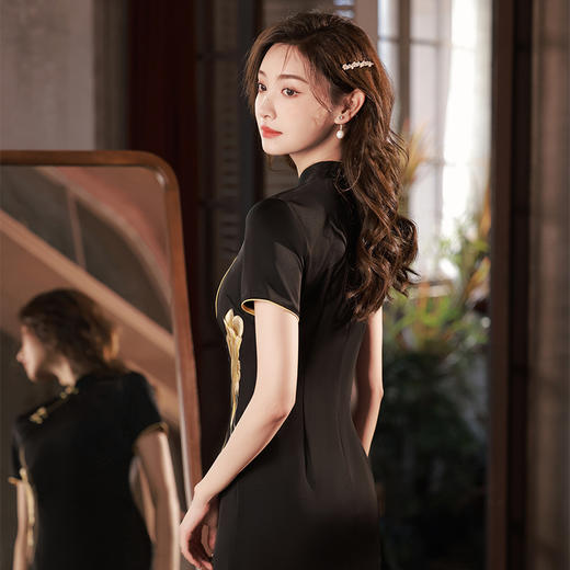 MY  2553改良高级感蚀骨长款绣花旗袍 商品图2