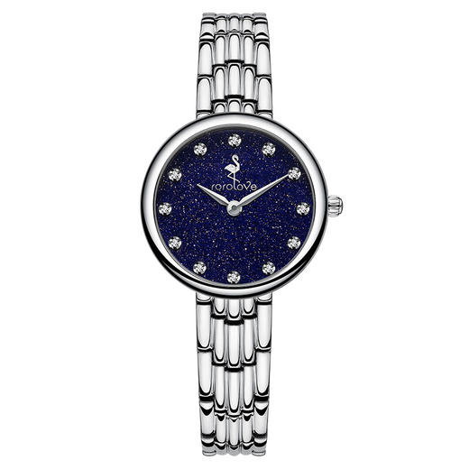 【ROROLOVE】邂逅Enchanted系列 天然钻石七彩光时尚手表女轻奢简约腕表女表礼物（12颗、25mm） 商品图1