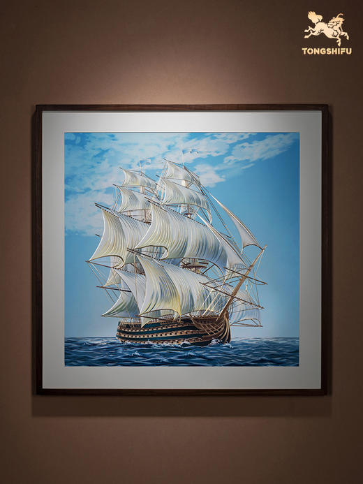 铜师傅 手工錾刻 铜雕画《乘风破浪》装饰画 玄关画 背景画 壁画 商品图0