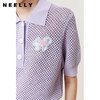 NEELLY纳俪商场同款POLO领镂空针织衫女蝴蝶珠片绣设计短款上衣N22051A01111 商品缩略图1