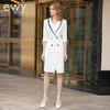 高端白色拼接连衣裙男女夏新款美容师工作服气质修身西装裙通勤ol 商品缩略图1