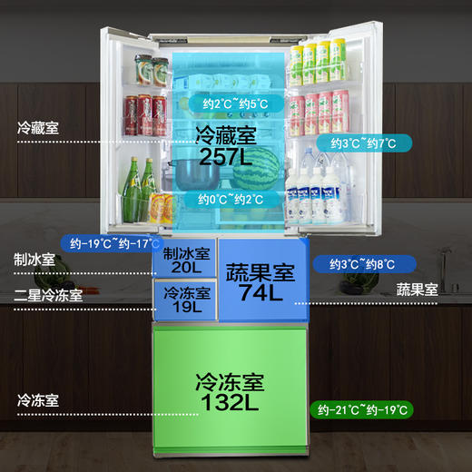 夏普 502升 泫雅金法式五门冰箱 SJ-GT50A-N（日本原装进口） 商品图2