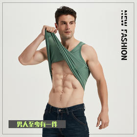 买一送一【男人至少有1件！】螺纹冰丝背心 释放冰凉感 手感柔软 富有弹性 贴身舒适 清凉一夏