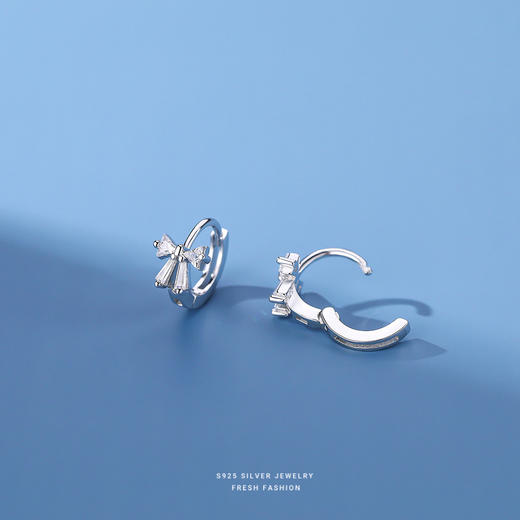子佩集【蝴蝶之环】S925银蝴蝶结耳环【YXS-E2493】 商品图3