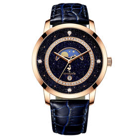 【男士腕表】ROROLOVE 天然钻石腕表 天然钻石手表男士钻石手表满天星情侣对表 送礼白色情人节 父亲节（ 56/48颗）