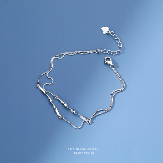 子佩集【莫比乌斯】S925银简约冷淡风手链【YXS-L572】 商品图0
