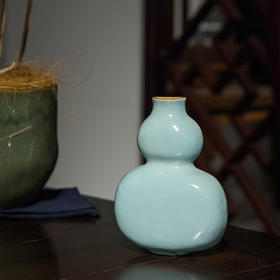 清 青釉葫芦形壁瓶