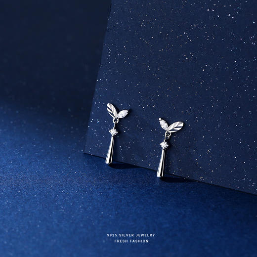 子佩集【嫩叶】S925银锆石精致耳饰【YXS-E2535】 商品图2