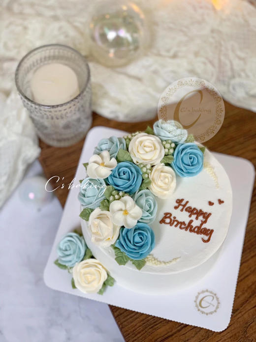 韩式裱花 C款 忌廉蛋糕（默认自提，收费配送请联系客服） 商品图0