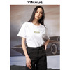 VIMAGE纬漫纪夏季新款宽松版100%纯棉简约圆领通勤纯色休闲T恤上衣V1702315 商品缩略图0