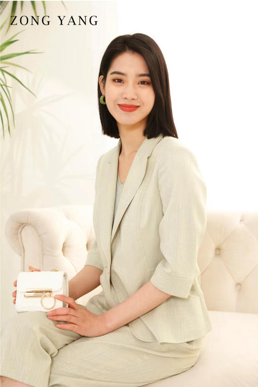 宗洋2022夏季新品七分袖西服上衣BXL3XS8069-56 商品图1