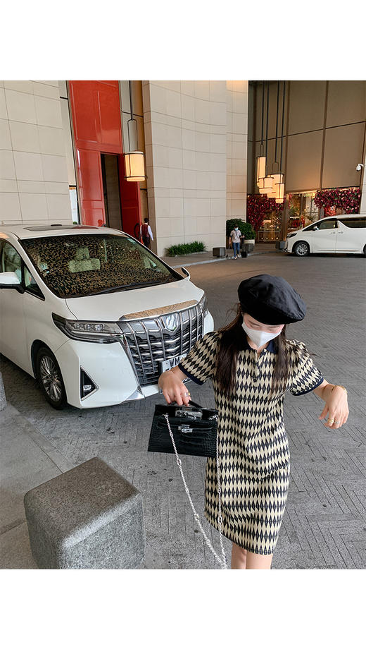 （清仓现货）【社群供W】夏 韩系菱格连衣裙 商品图7