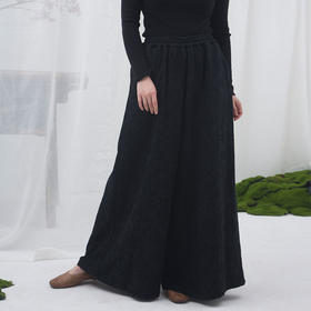 2022人棉提花阔腿裤休闲裤V211144