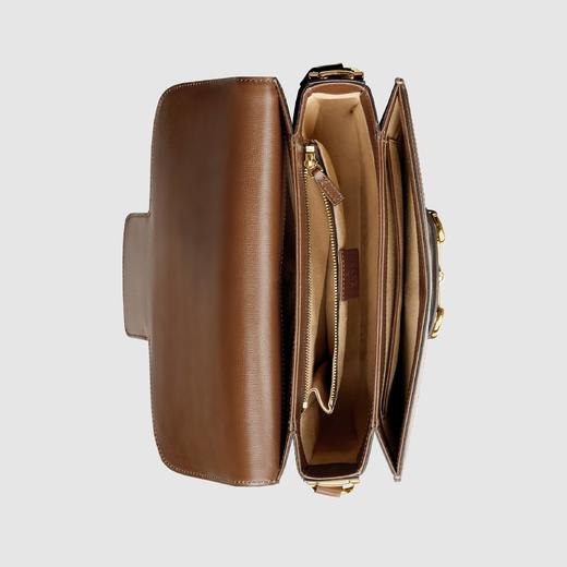 Gucci 马衔扣1955系列小号肩背包 老花logo帆布拼皮马鞍包杨幂 倪妮 戚薇同款 60220492TCG 商品图5