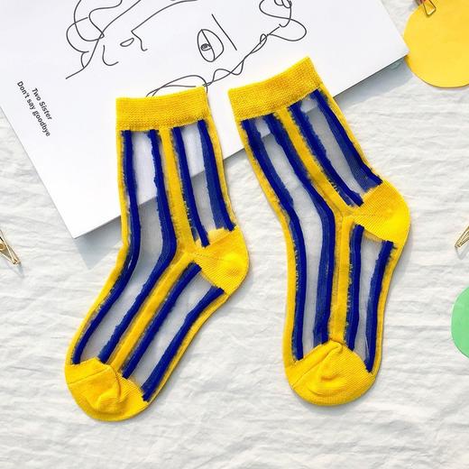 【6双装 重工潮袜 百搭透气】只一只夏季薄款字母条纹卡丝袜棉透气网眼儿童袜子 商品图11