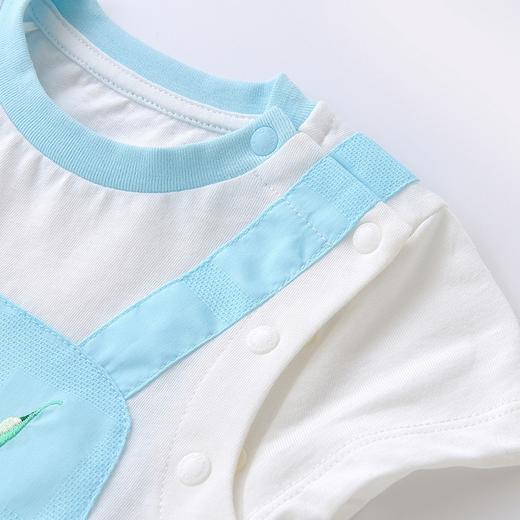 英氏婴儿纯棉短哈男宝宝连体衣夏季假2件可爱爬服YRHBJ22375A 商品图3