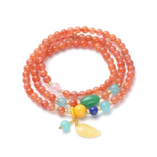 QSZB-NHSL39 民族风男女三圈南红蜜蜡手链 商品图6