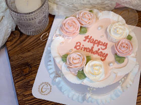 复古韩花款 忌廉蛋糕（默认自提，收费配送请联系客服）