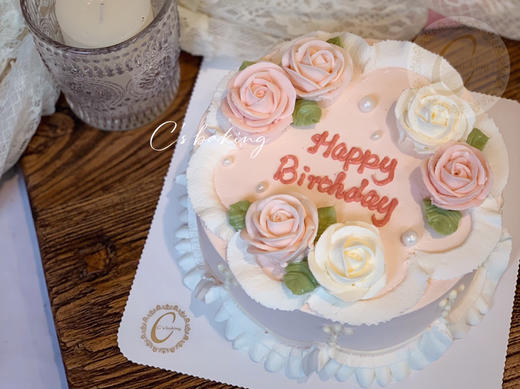 复古韩花款 忌廉蛋糕（默认自提，收费配送请联系客服） 商品图0