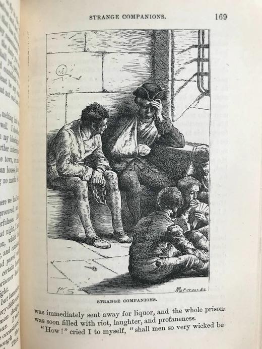 1872年 戈德史密斯《威克菲尔德牧师》 10余幅插图 漆布精装36开 商品图8