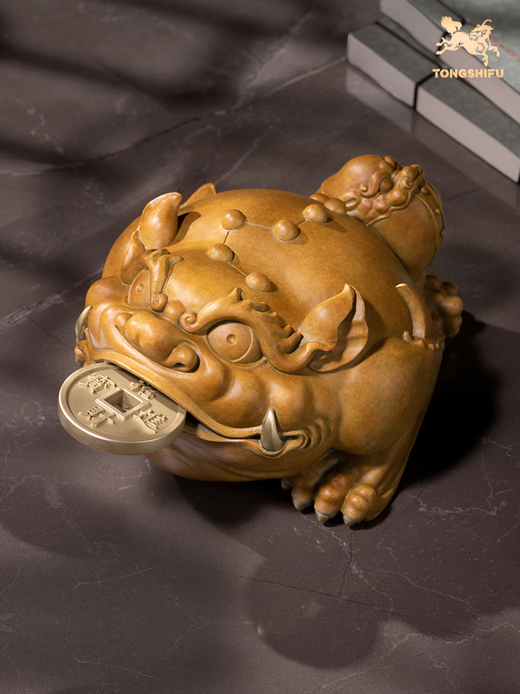 铜师傅 全铜摆件《三足金蟾》 铜工艺品 家居饰品 书房 礼品摆件