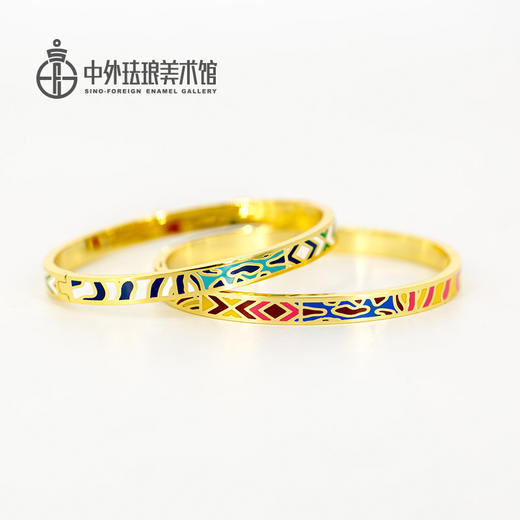 钛钢珐琅开口手镯-细款 商品图4