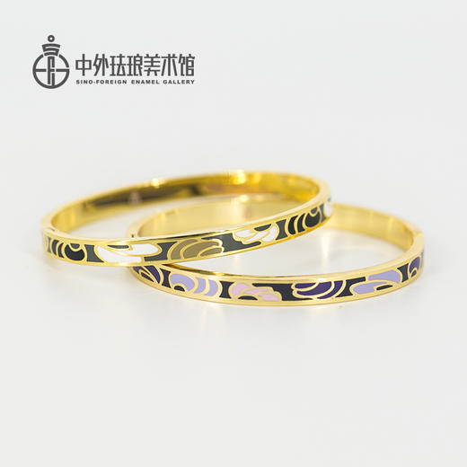 钛钢珐琅开口手镯-细款 商品图2