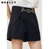NEELLY纳俪商场同款2022夏季短裤女西装休闲裤立体打褶显瘦直筒裤N22051H01143 商品缩略图0