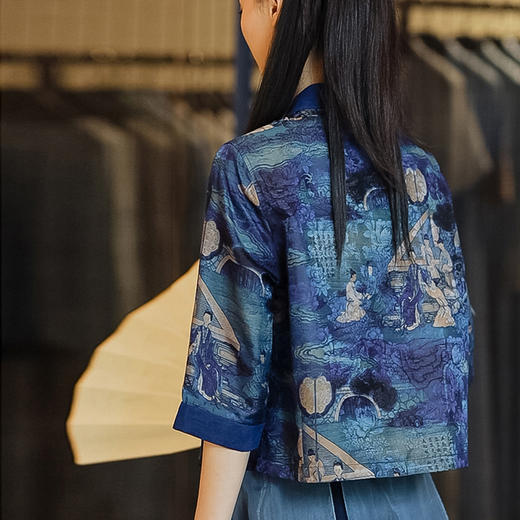裁缝学苑AQ26直领上衣中式开衫半身裙子纸样汉服香云纱打版裁剪图 商品图2