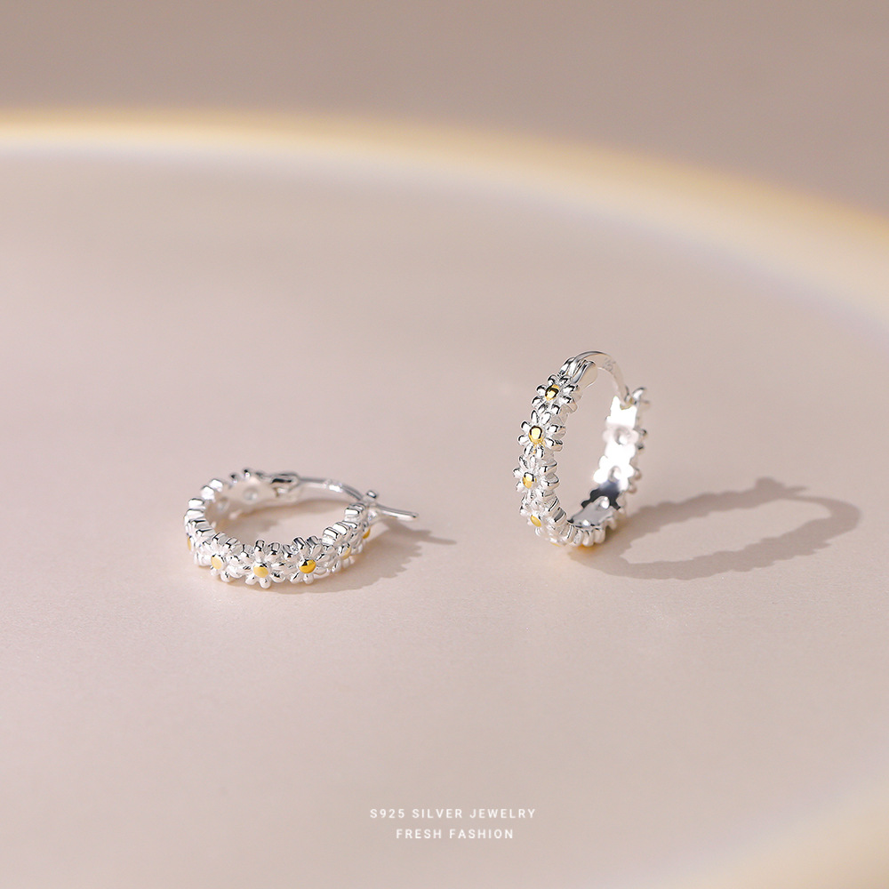 子佩集【花环】S925银简约小雏菊耳环【YXS-E2551】