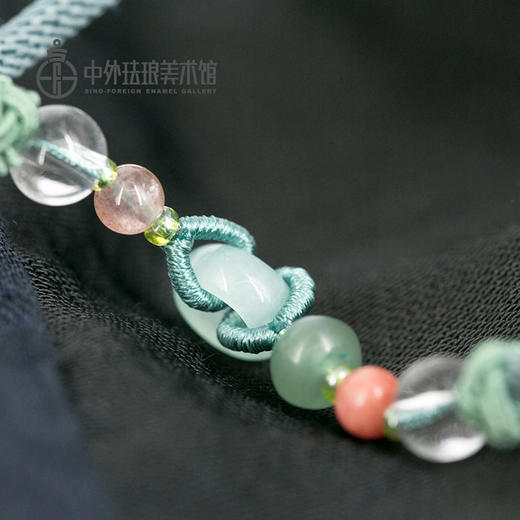 《花丝镶嵌紫禁福寿葫芦型香囊吊坠》 
（浅绿、蓝色、粉色、深绿）青金石项链 商品图7