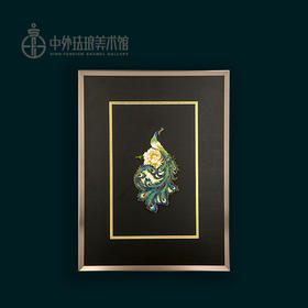 《孔雀》      脱胎掐丝珐琅画（可定制）