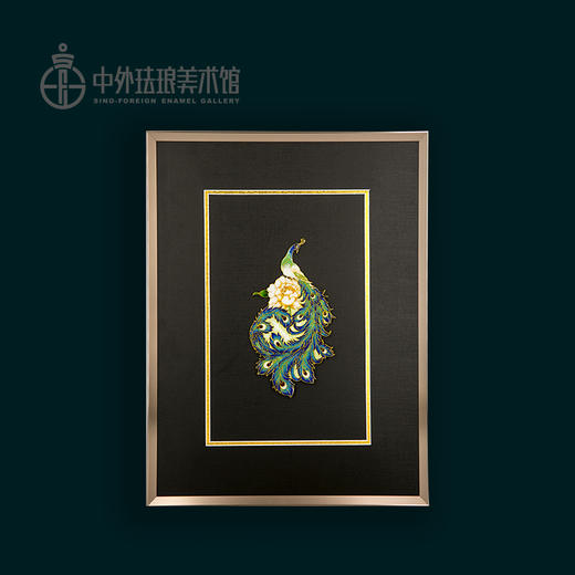 《孔雀》      脱胎掐丝珐琅画（可定制） 商品图0