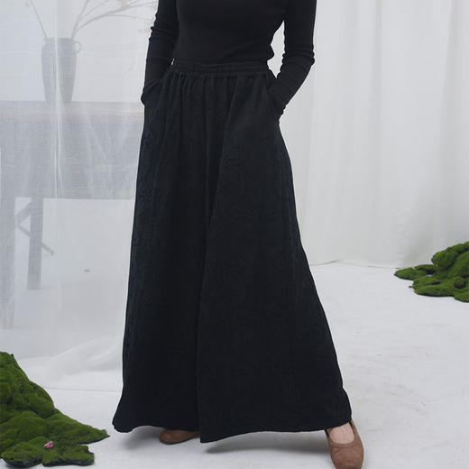 2022人棉提花阔腿裤休闲裤V211144 商品图2