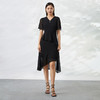 EITIE爱特爱夏季新款时尚气质通勤纯色显瘦v领收腰雪纺连衣裙B2207980 商品缩略图5